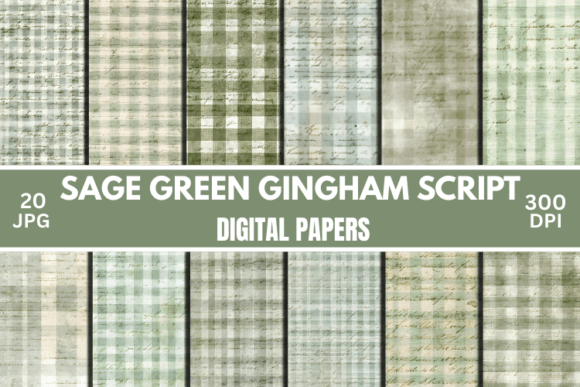 Download Script Sage Green Gingham Junk Journal - Script Collection