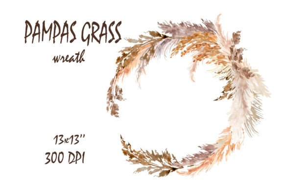 Download Pampas Grass Boho Wreath PNG - Boho wreath Collection