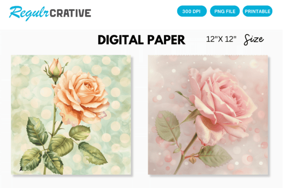 Download Soft Pastel Rose Flower Digital Pattern - Premium Resources