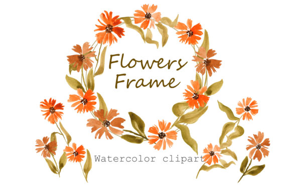 Download Watercolor Autumn Flowers Frame,Floral. - Premium Resources