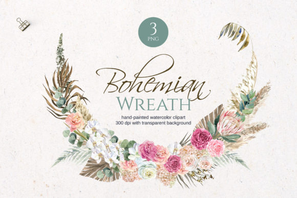 Download Boho Wreath Clipart - Boho wreath Collection