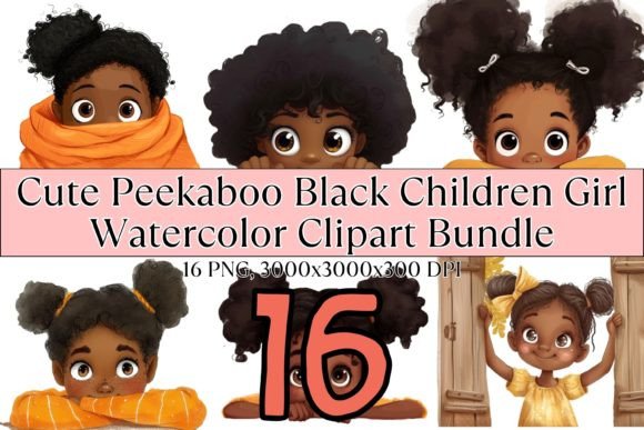 Download Peekaboo Black Children Girl PNG Bundle - Peekaboo Collection